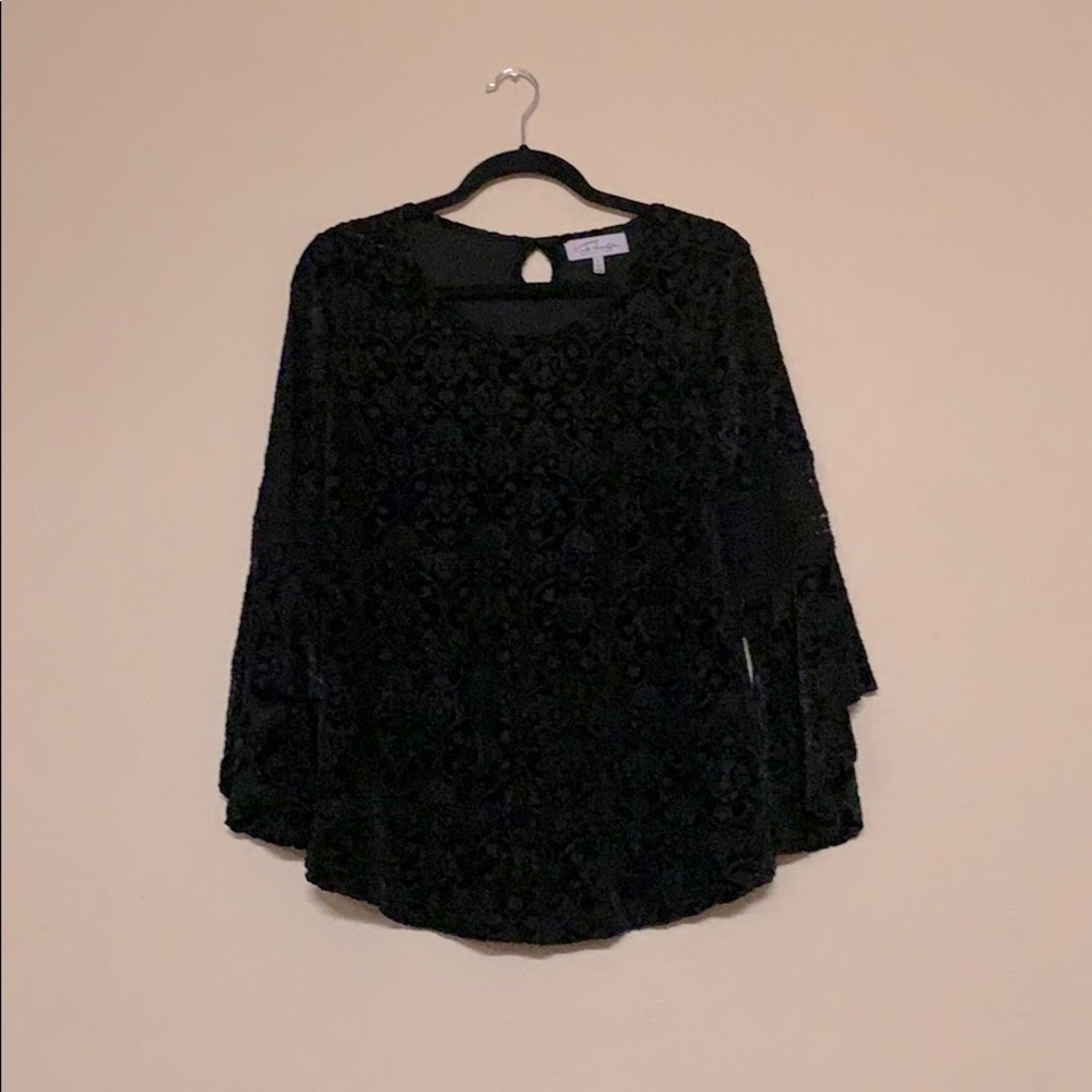 Velvet Bat Sleeve Blouse